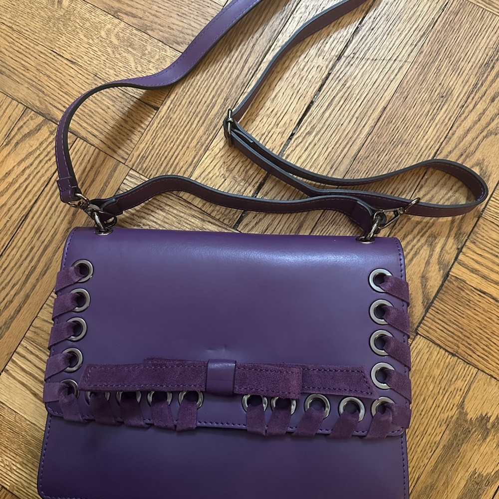 Purple Borse in Pelle Italian Leather Crossbody Purse - Picture 13 of 13